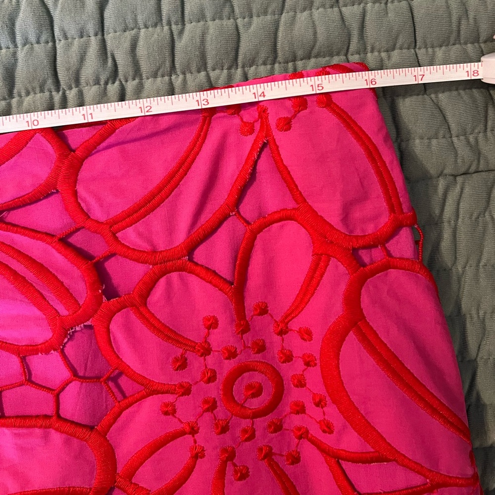 Maeve Hot Pink Floral Lace Pencil Skirt - Picture 7 of 14